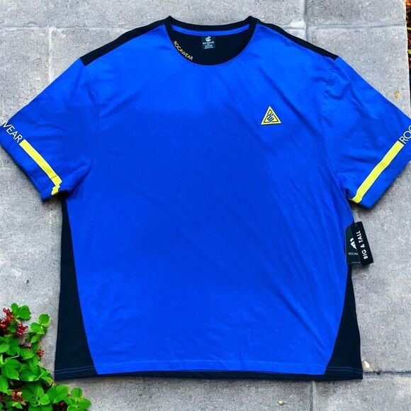 Rocawear Y2K Vintage Big & Tall Two-Tone Blue Black T-Shirt Men's Size 5XL NWT - Picture 1 of 9